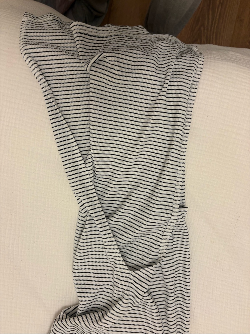 Womens Black & White Striped Sleeveless dress